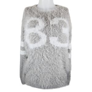 Ellison Gray White Eyelash Tight Knit Winter Warm Sweater Women's L